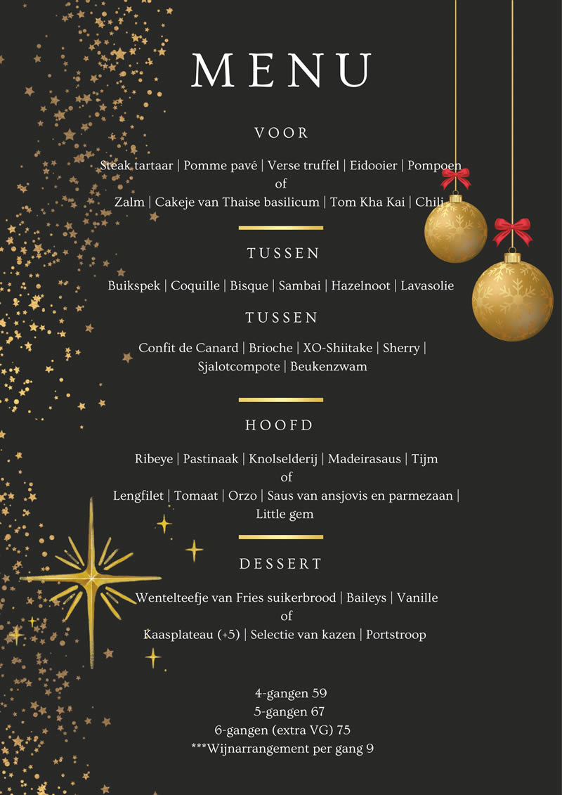 Kerstmenu Bombarino Valkenburg